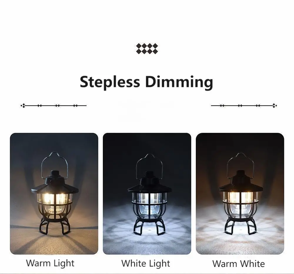 أضواء العمل المحمولة في الهواء الطلق USB شحن 400 التجويف 1200mAh المدمج في بطارية مقاومة للماء LED أضواء التخييم خيمة مصباح #2