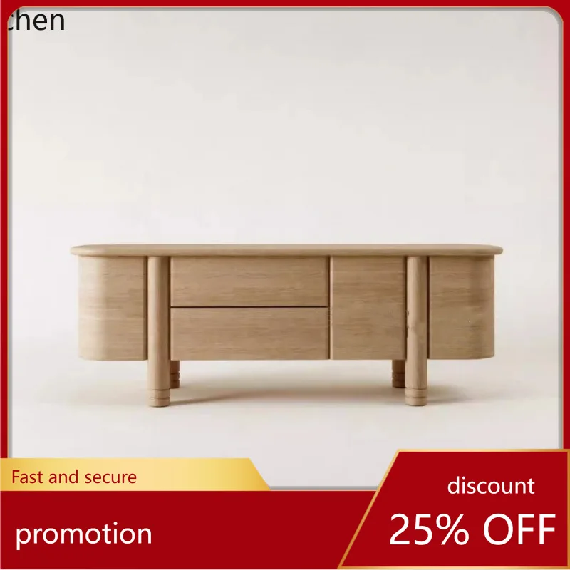 

LXC Entryway Cabinet Wabi-Sabi Style Solid Wood TV Cabinet Light Luxury Coffee Shop Storage Cabinet
