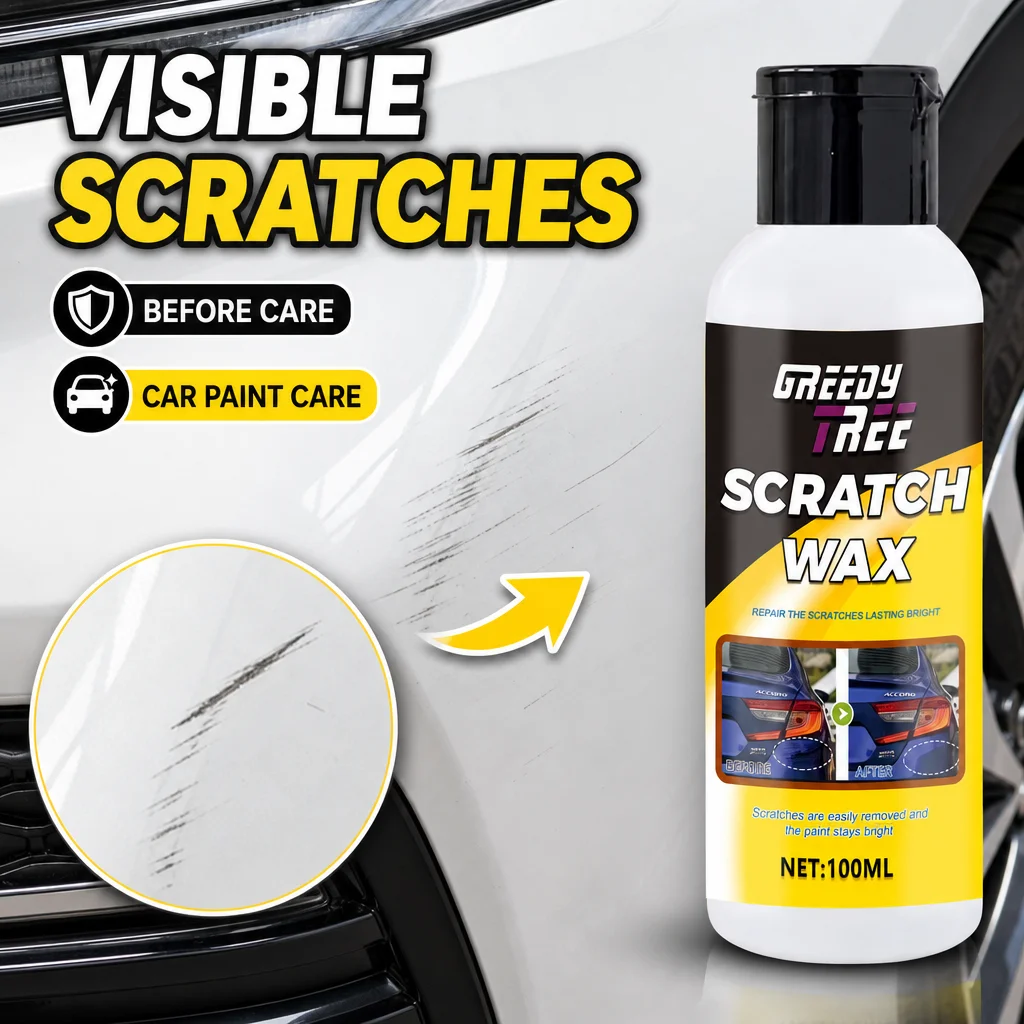 GREEDY TREE Scratch Wax 100ml Car Paint Care Polish Repair Scratch Remover Restores Shine For All Car Colors