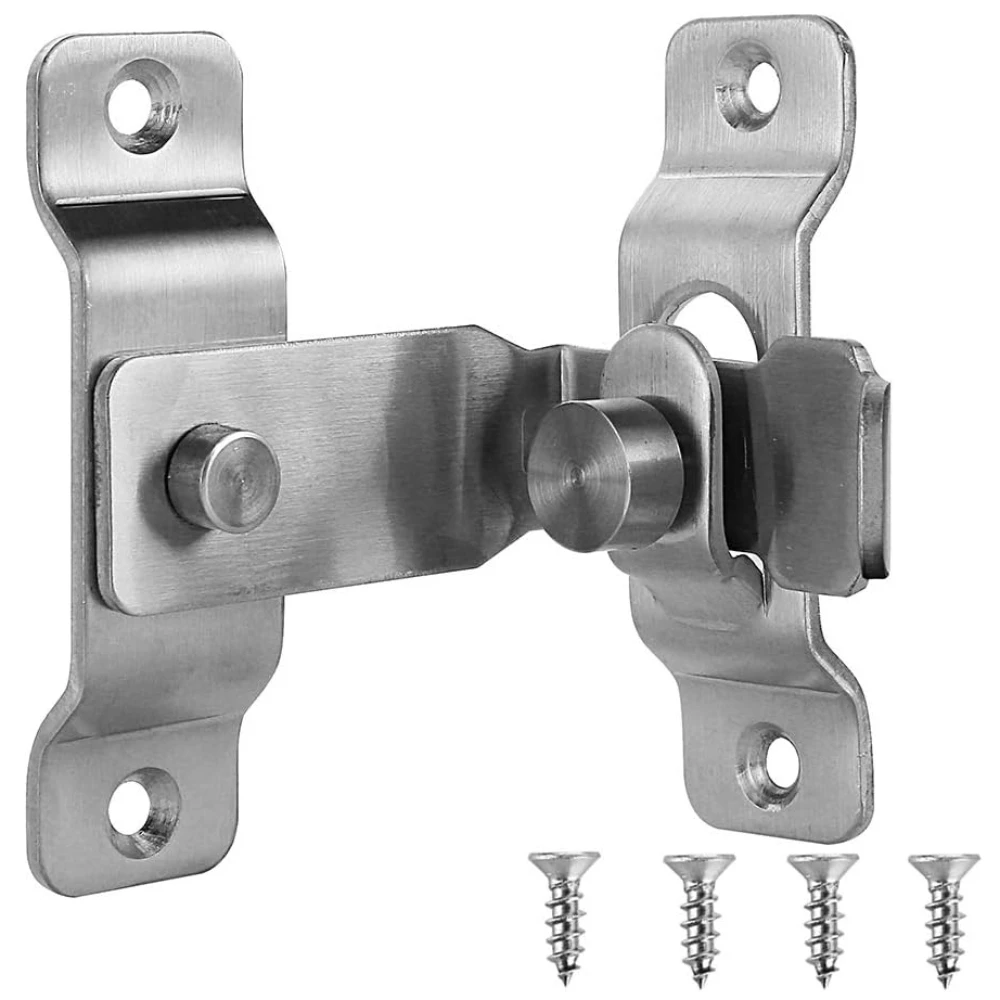 

Flip Door Latch 90 Degree Heavy Duty Stainless Steel Bar Gate Latches Safety Door Lock Brushed Finish