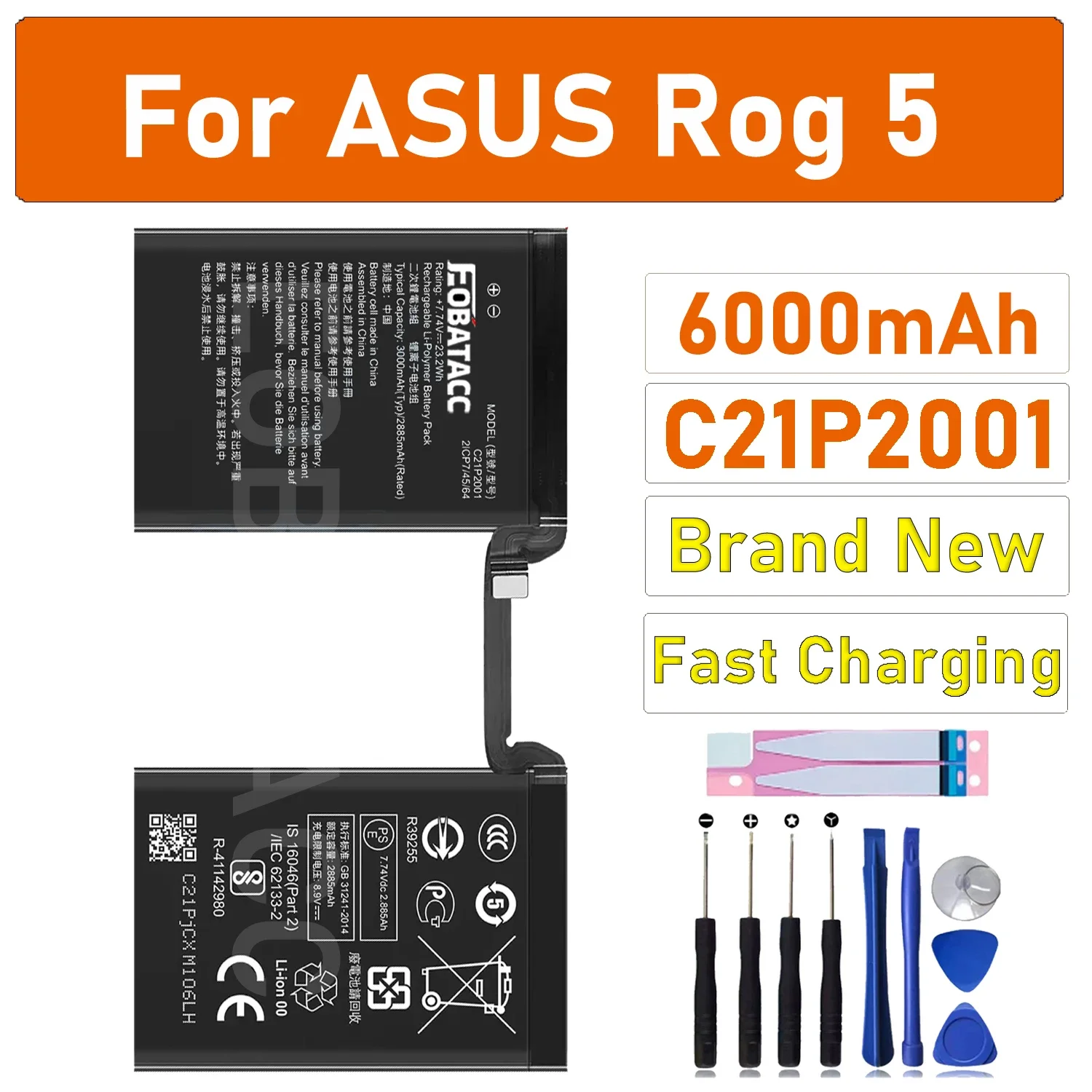 C21P2001 6000mAh Battery for ASUS ROG Phone 5 5s Pro ZS673KS I005DA I005DB High Quality Cell Phone Batteries