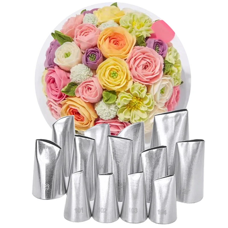 

1pc Rose Petal Pastry Nozzles Stainless Steel Confectionery Cream Decorating Icing Piping Tip Fondant Cake Cupcake Baking Tool