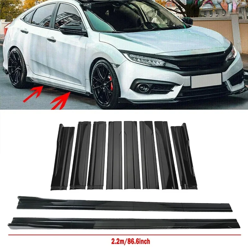 Side Skirts Extension Rocker Panel Splitter 8Pcs for W177 W176 W203 W204 W205 W211 W212 W213 Replacement High Quality