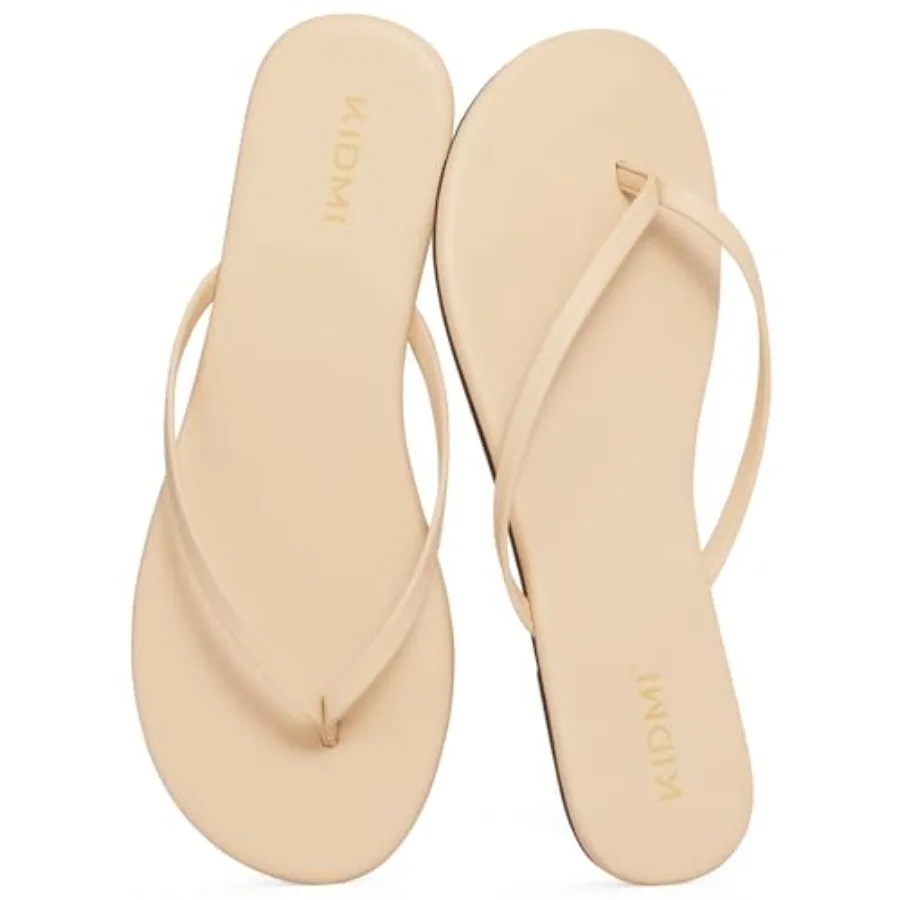 

Женские шлепанцы-вьетнамки - Летние пляжные сандалии с эффектом памяти формы - Сандалии на плоской подошве из веганской кожи