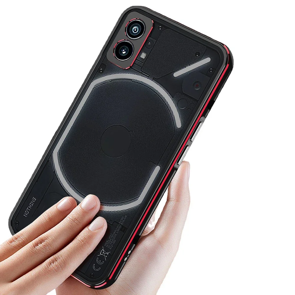 For Nothing Phone 1 Case Aluminum Metal Bumper Frame Slim Cover Phone Case+ Carmera Protector For Nothing Phone1 One Cover Shell