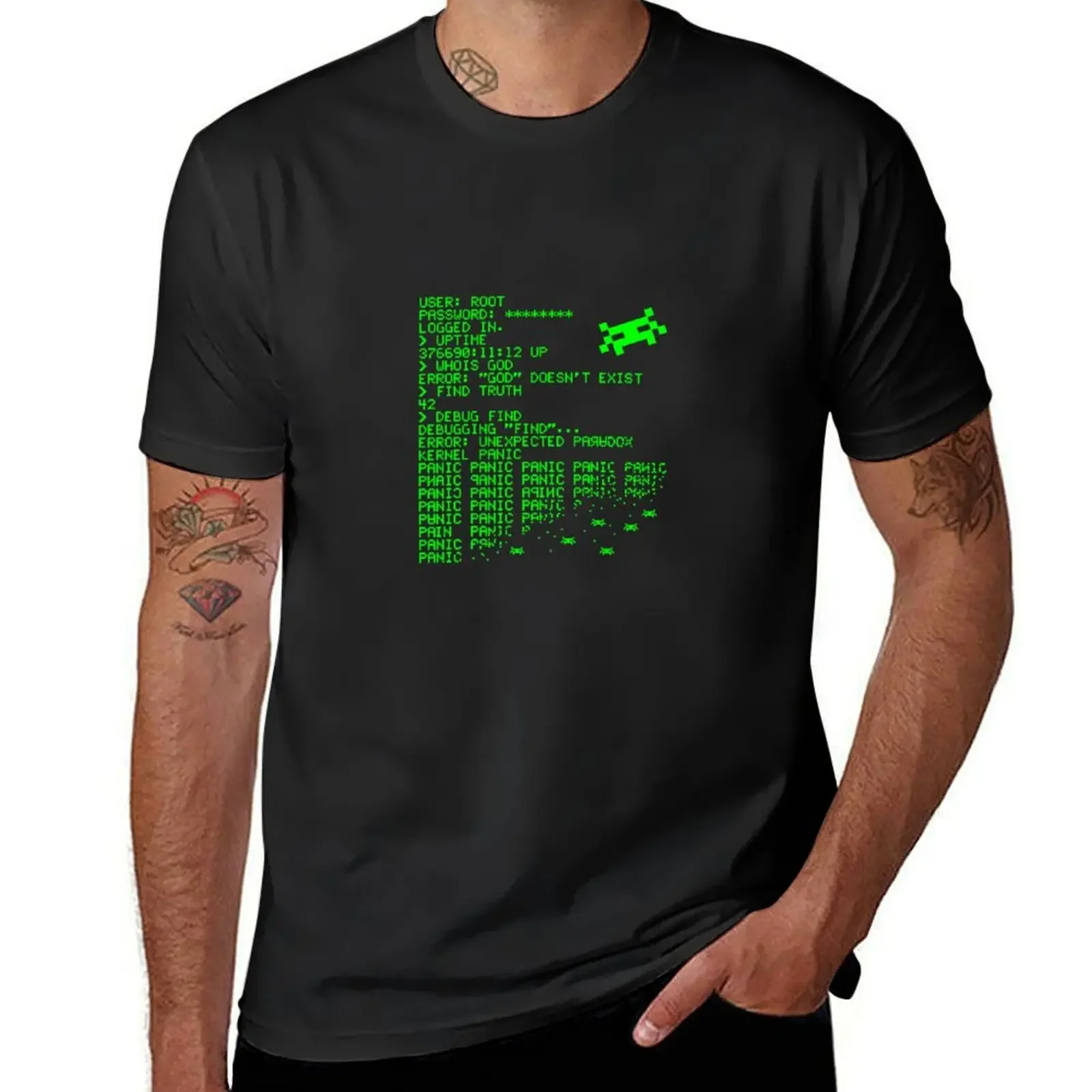 

Kernel Panic! - green T-Shirt plus sizes rapper graphic tees tops T-shirts for men cotton