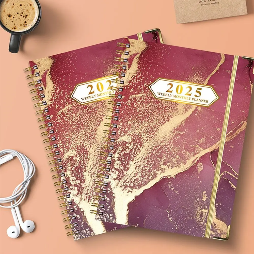 

Thicken 2025 Agenda Planner Notebook Loose-leaf Coil Diary Weekly Planner A5 Schedules Notepad Time Organizer