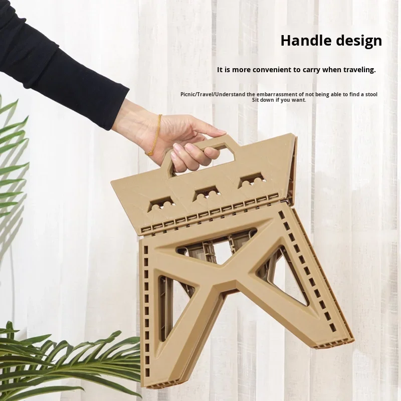 

Усиленный пластиковый складной стул большой емкости с прочной рамой — суперлегкий портативный уличный стул для кемпинга и рыбалки