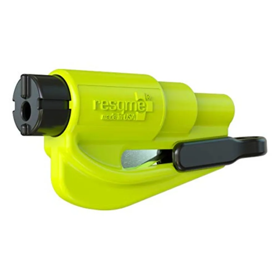 

The Original Emergency Keychain Car Escape Tool 2in1 Seatbelt Cutter and Window Breaker Made in USA Yellow Compact Emergency Ha