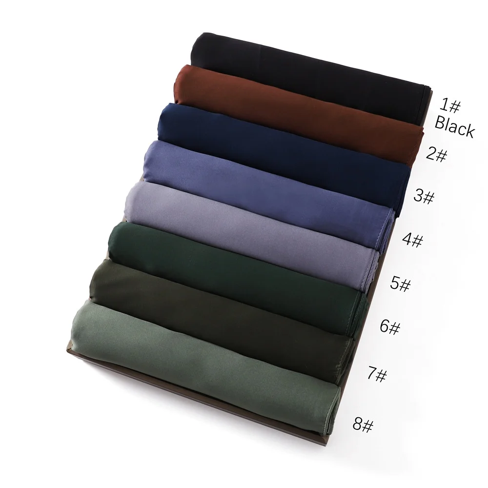 180X70CM Lụa Satin Hijab Khăn Quàng Cổ Nữ Cao Cấp Medine Lụa Gân Phụ Nữ Hồi Giáo Hijab Lụa Khăn Choàng Nữ Khăn HIjabs