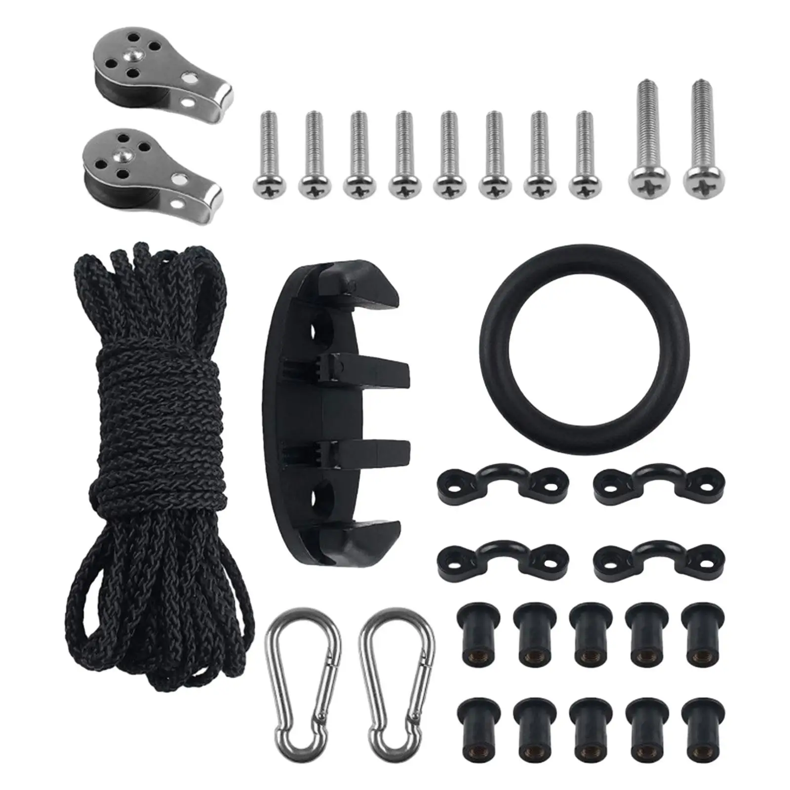 31x Kayak Canoe Anchor Trolley Kit Portable Zig Zag Cleat for Rubber Dinghy