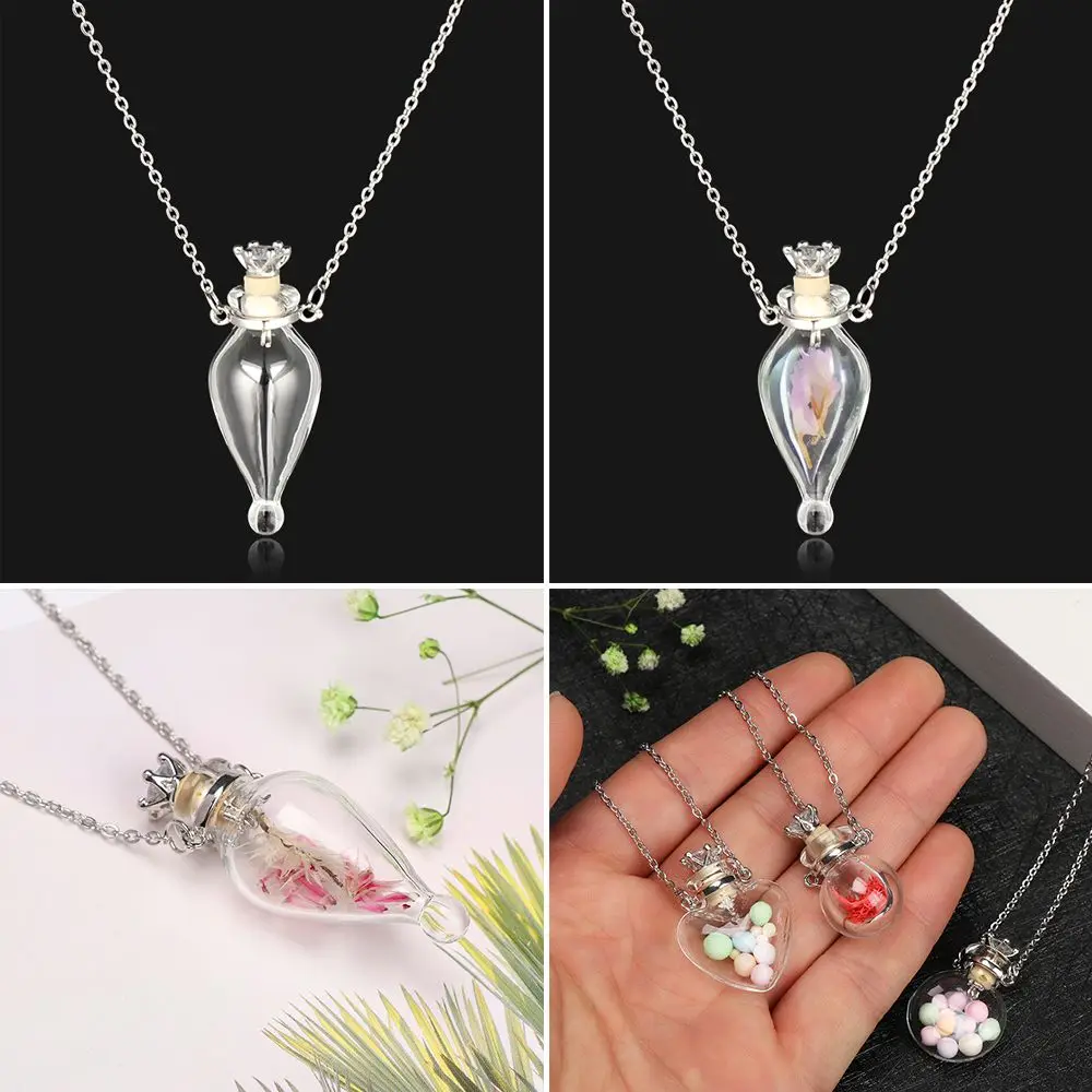 Keepsake Make Wishes Steel Chain Memorial Jewelry Glaze Vial  Essential Oil Pendant Perfume Jewellery