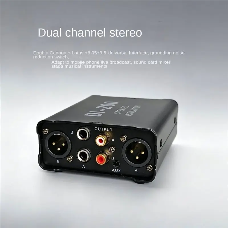 Dual-Channel XLR Stereo For Mixer Mic Live Audio Isolator Multifunctional Noise Filter 2 Way