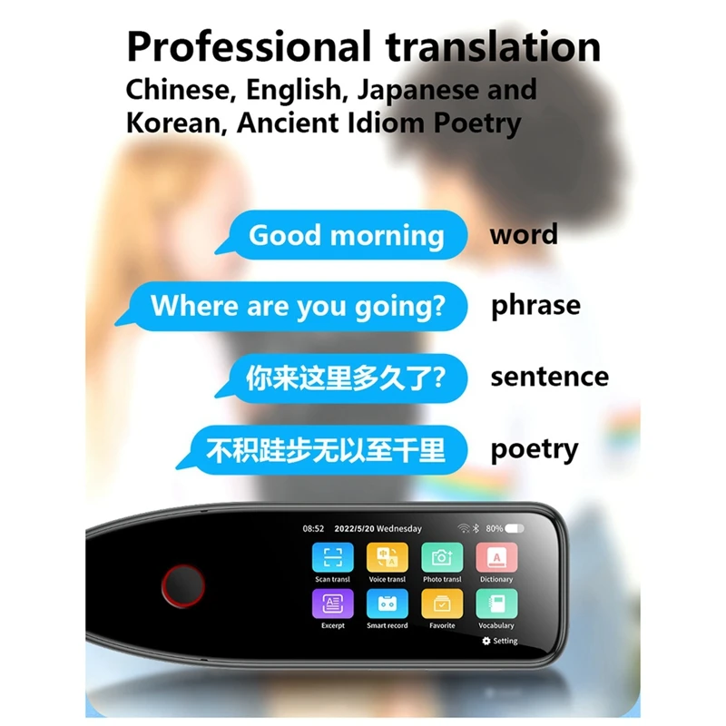 Dictionary Translation Pen Smart Voice Transltor Device Multilingual Scanner Support 113 Languages