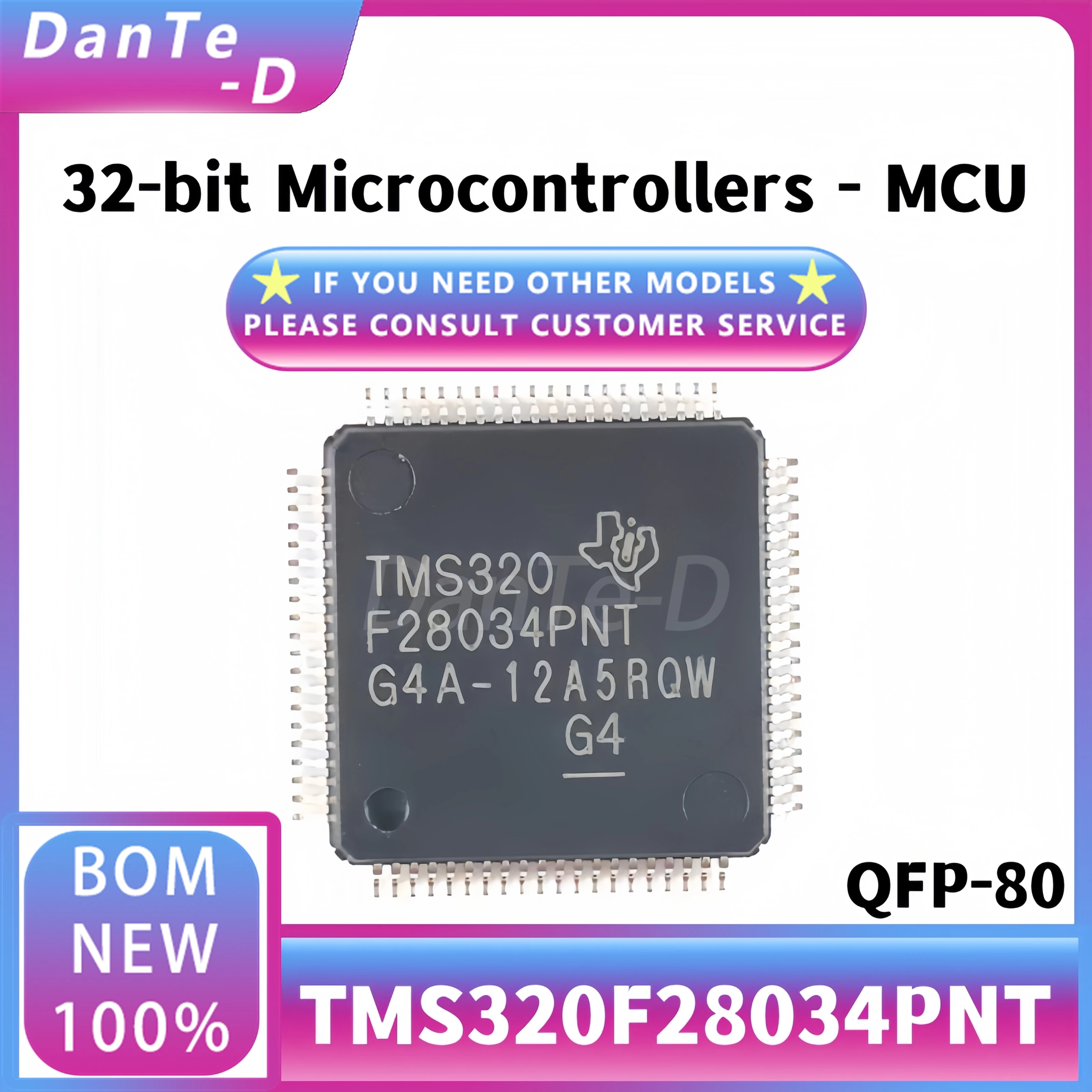 TMS320F28034PNT package LQFP-80 32-bit microcontroller-MCU IC new original authentic