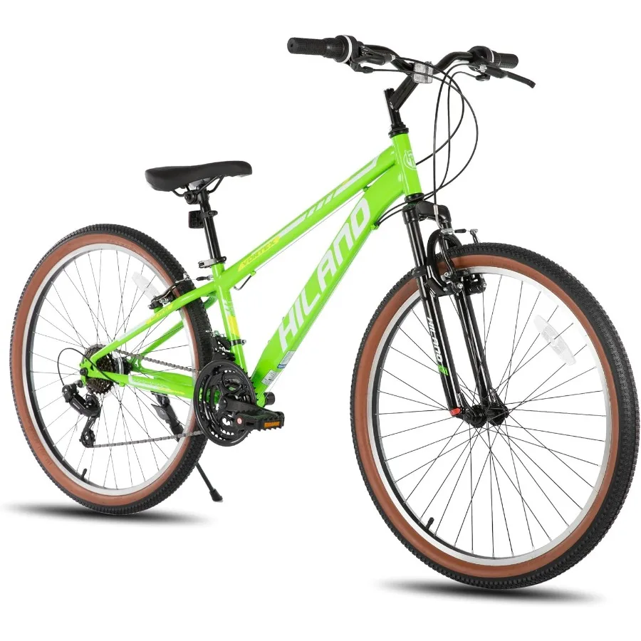 

26 Inch Mountain Bike for Men and Women with 21 Speeds High-Tensile Steel Frame and V Brake Ideal for Off-Road Trails and Commu