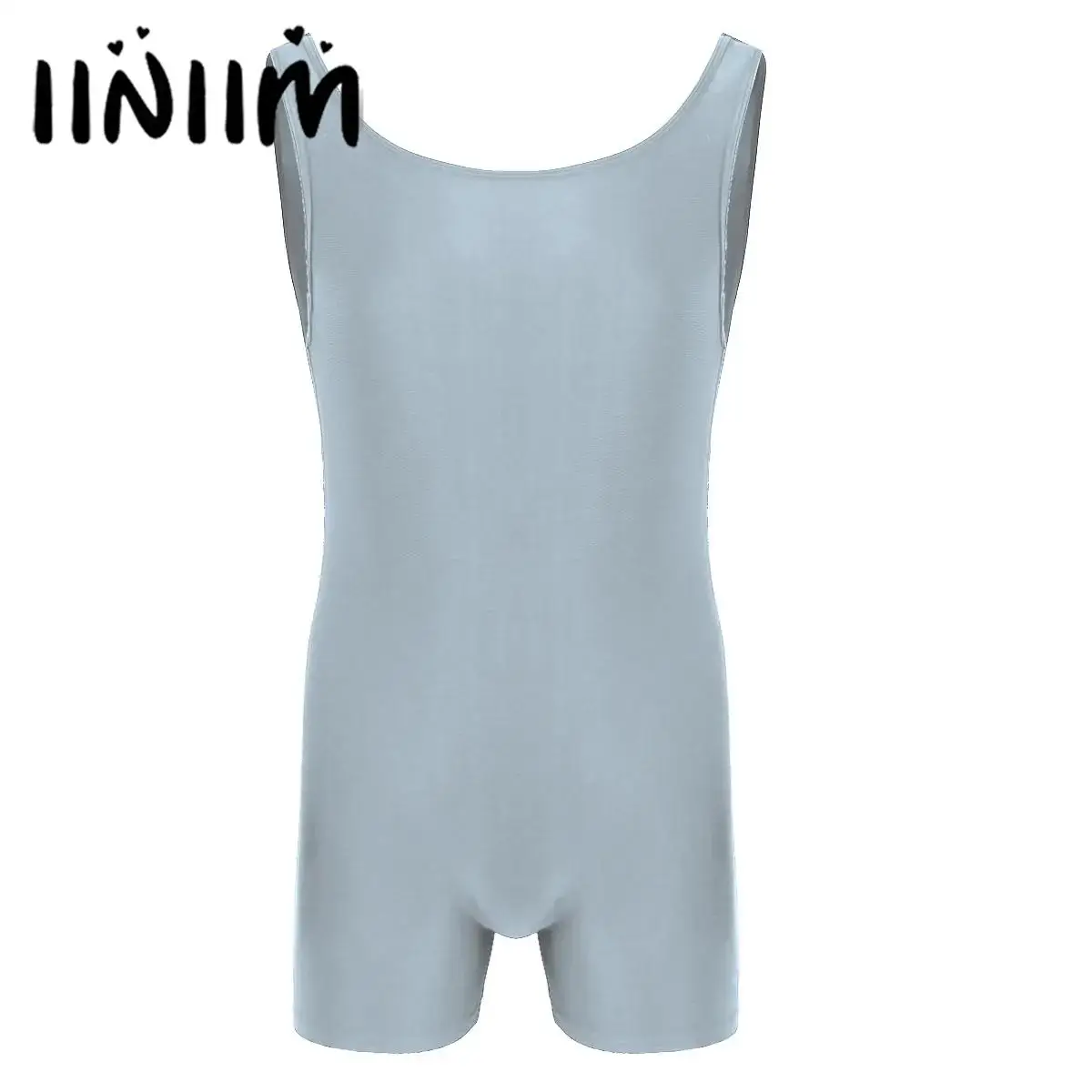 Mens Ballet Dance Biketard Unitard Leotard Costume One Piece Sleeveless Stretchy Sleeveless Vest Elastic Tight Fitting Jumpsuit