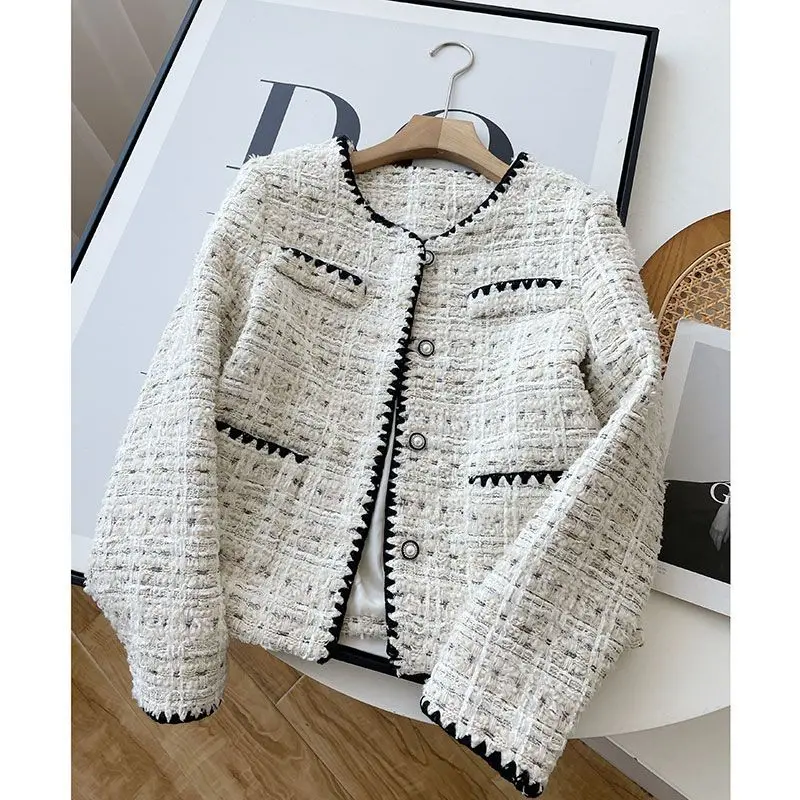 

2023 Spring New Autumn Design Fashion Sweet Tweed Blazers Women Luxury Woolen Short Suit Coats Outwear