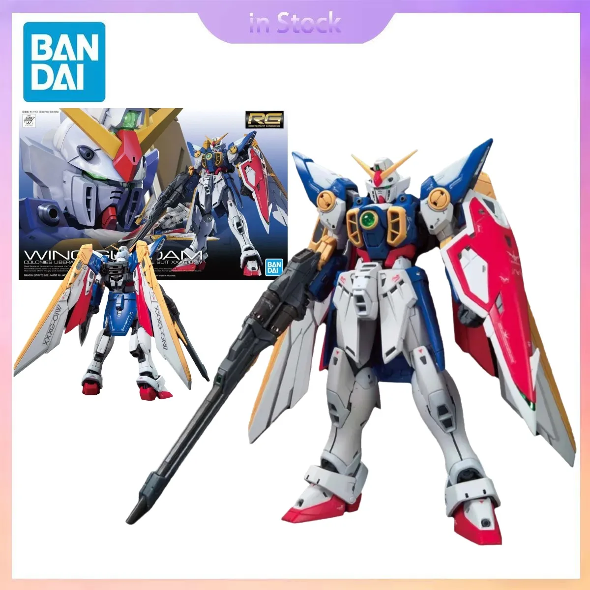 

Original Bandai Genuine In Stock RG 1/144 35 XXXG-01W Wing Gundam Anime Collection Action Figure Model Kits Gift for Boy girl
