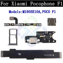 Charging Port Board For Xiaomi Pocophone F1 Top Earpiece Speaker SIM Card Tray Power Button Volume Button Motherboard Flex Cable