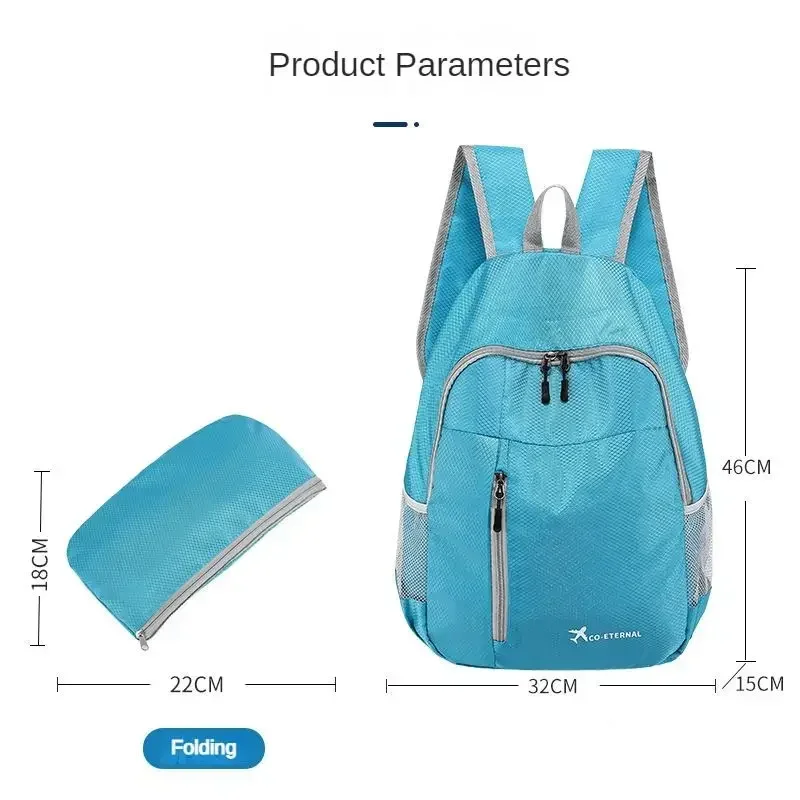 Mochila plegable de gran capacidad para hombre y mujer, bolsa de almacenamiento de viaje para deportes al aire libre, impermeable, resistente al