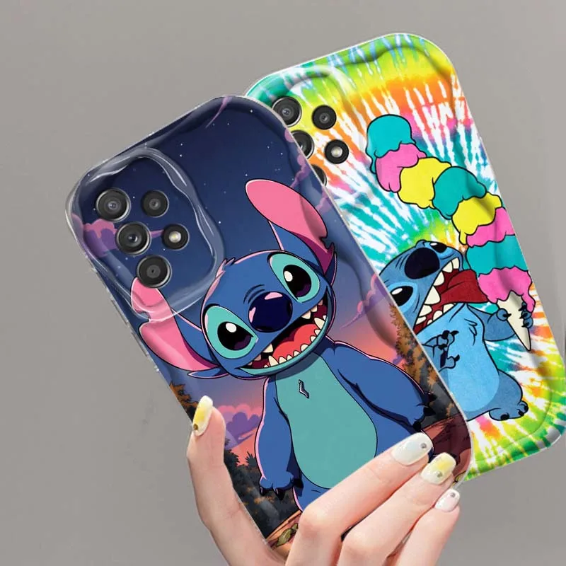 

Stitch Cartoon Popular Phone Case For Samsung A73 A72 A71 A56 A55 A54 A53 A52 A51 A32 A36 A26 A25 A13 A14 5G Wave Oil