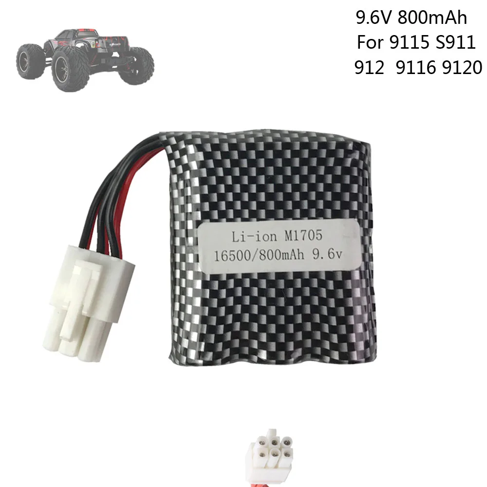 9.6v 800mAh EL-6P Li-ion Battery for S911 912 9115 9116 9120 RC Monster Truck Parts 9.6 v 16500 15C high quality