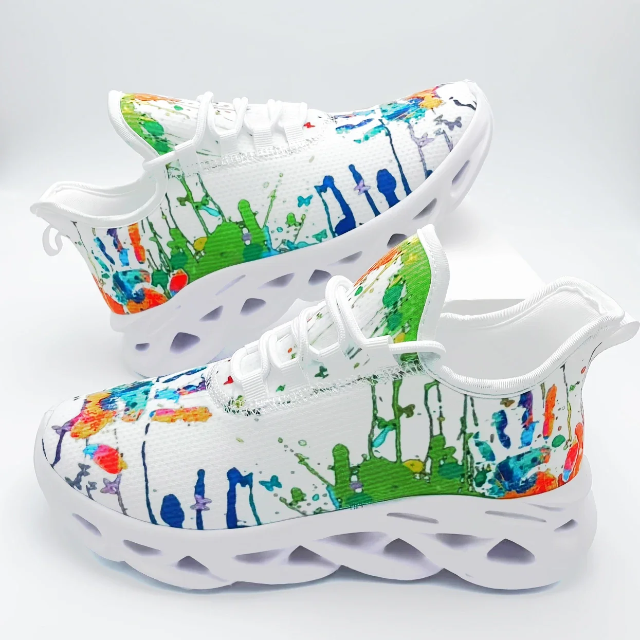 

Hot selling trendy classic color print casual athletic shoes are lightweight and breathable running shoes