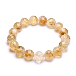 3A Natural Reiki Healing Energy Yelllow Citrine Quartz Chakra Meditation Degausst Beads Bracelets For Women Men Lucky Jewelry