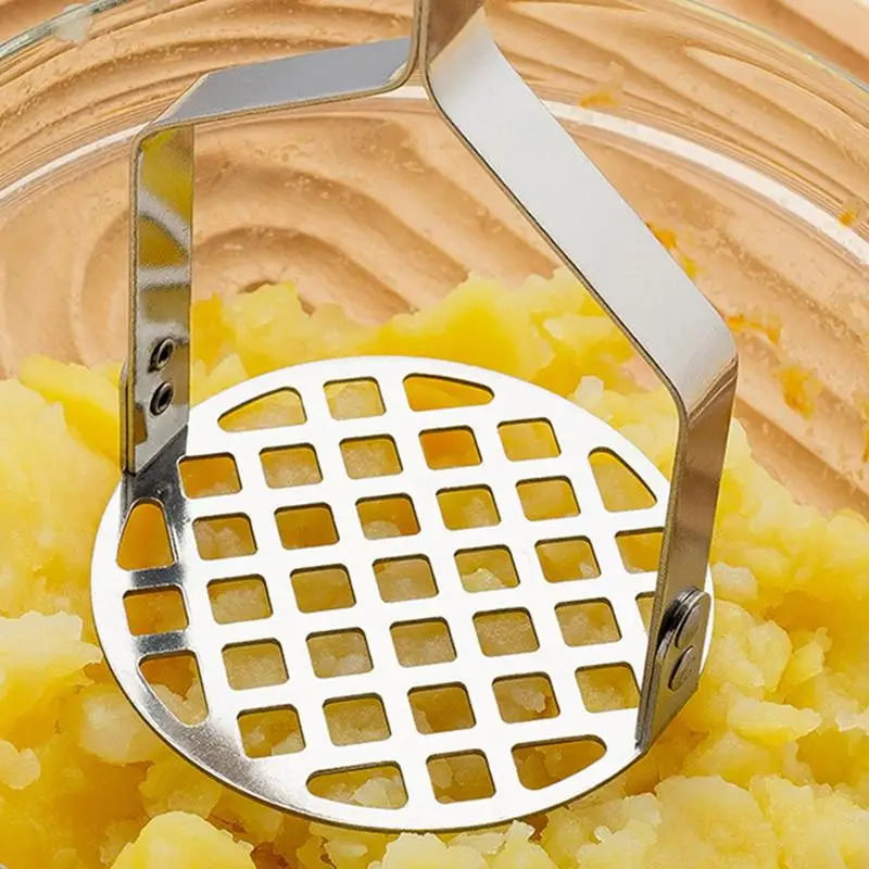 Trituradora de patatas de acero inoxidable, máquina Manual de barro a presión para frutas y verduras, trituradora de alimentos para niños, dispositivo de fabricación Gourmet