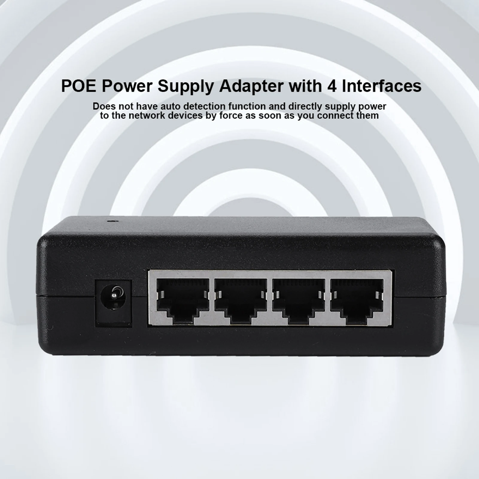 4-port poe adaptador de alimentação, fonte de alimentação para ethernet, para câmera ip, 4-port, dc9v-48v