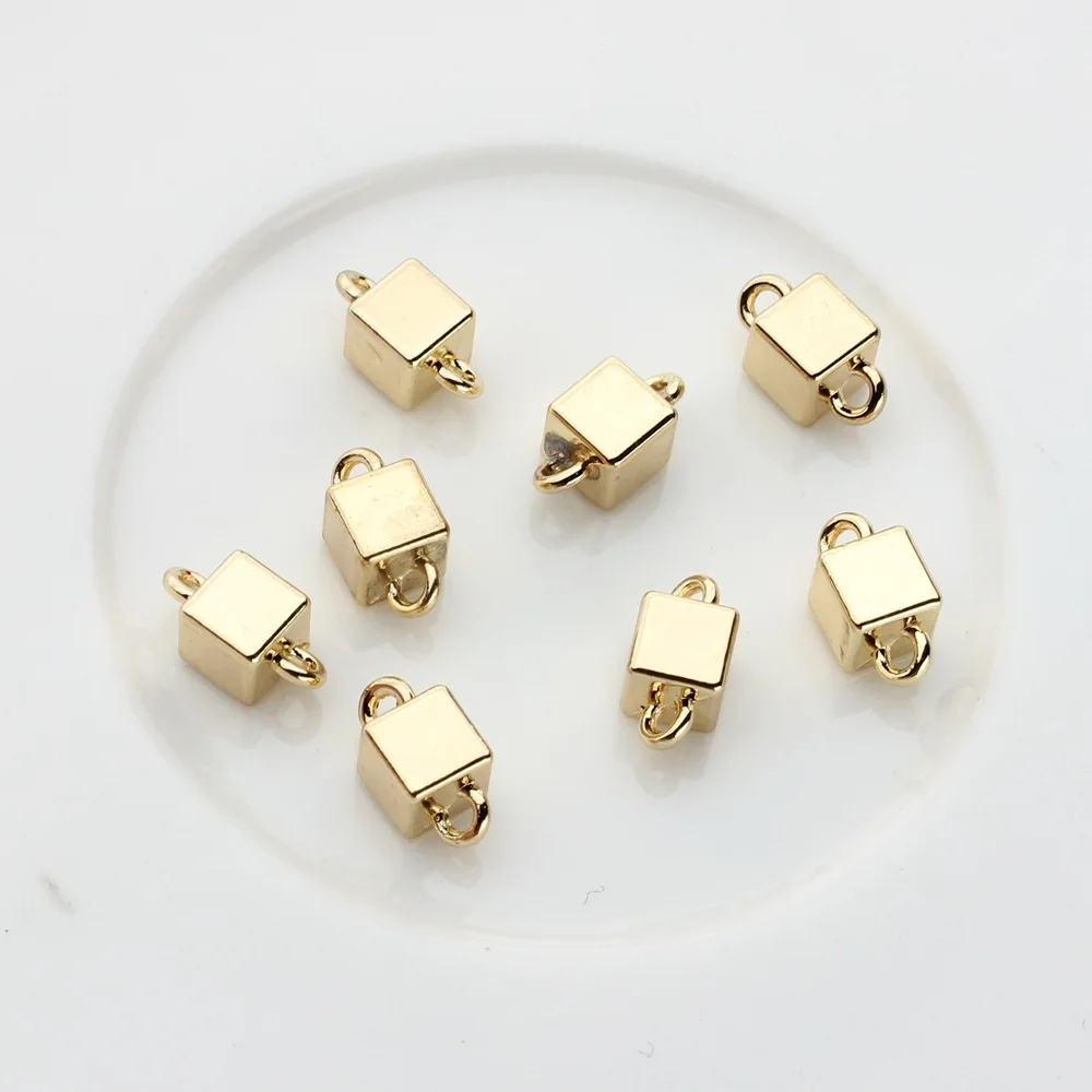 

10 Pieces/Bag Cube Double Hanging Connector Pendant DIY Bracelets Earrings Necklaces Jewelry Accessories