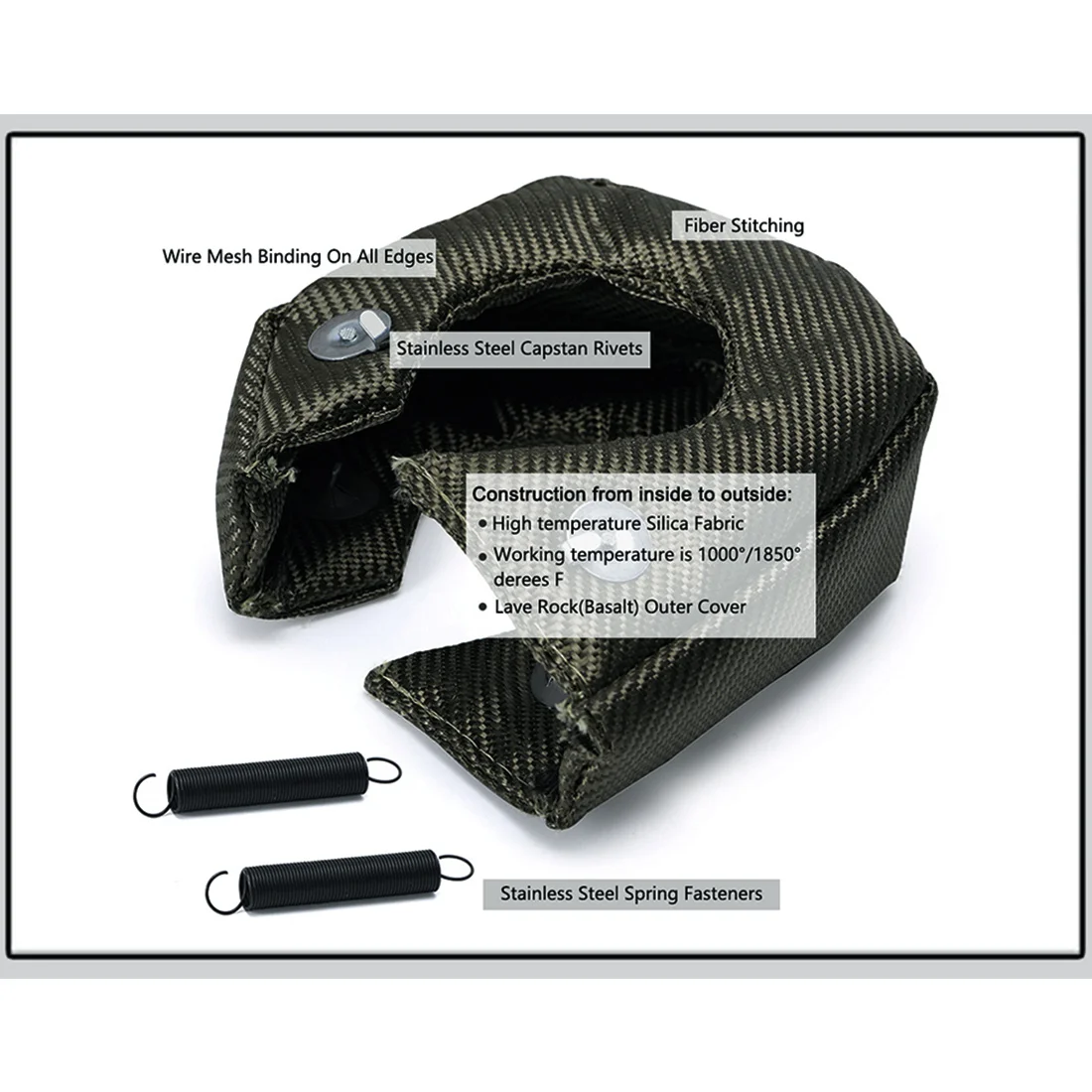 A73X-Racing Turbo Blanket Heat Shield Cover With Locking Spring