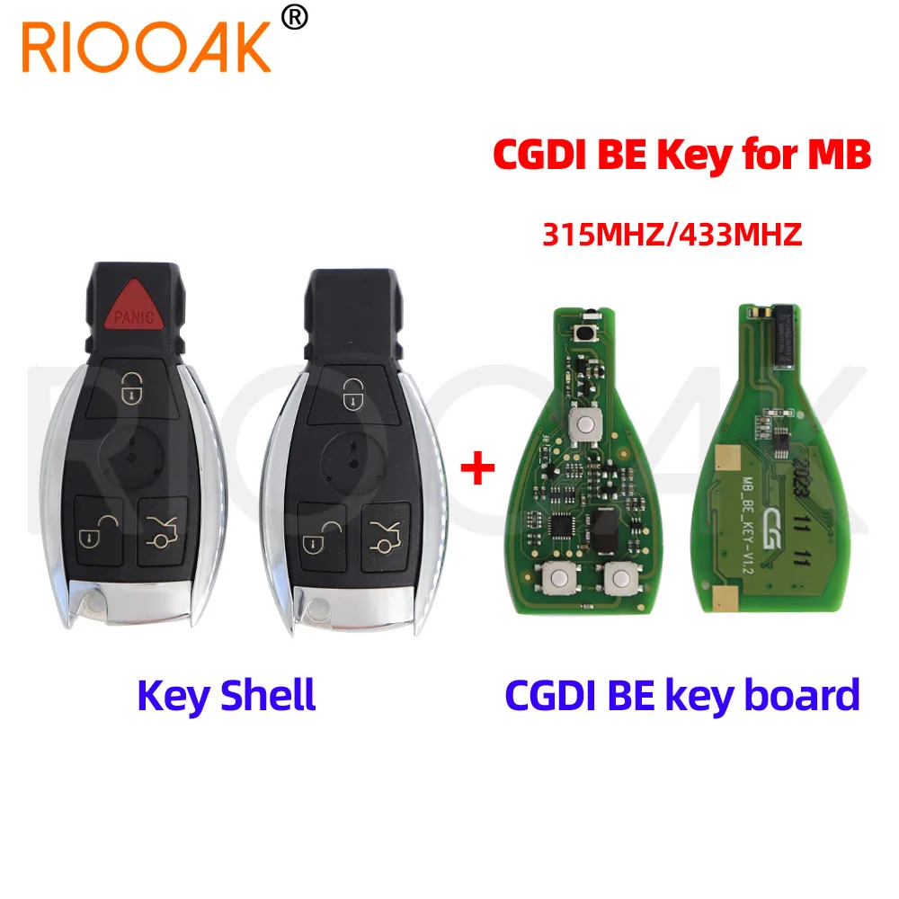 Original CGDI MB CG BE Key 315MHZ/433MHZ for Mercedes Benz Work with CGDI MB Programmer Support All FBS3 with 3B/4B Key Shell