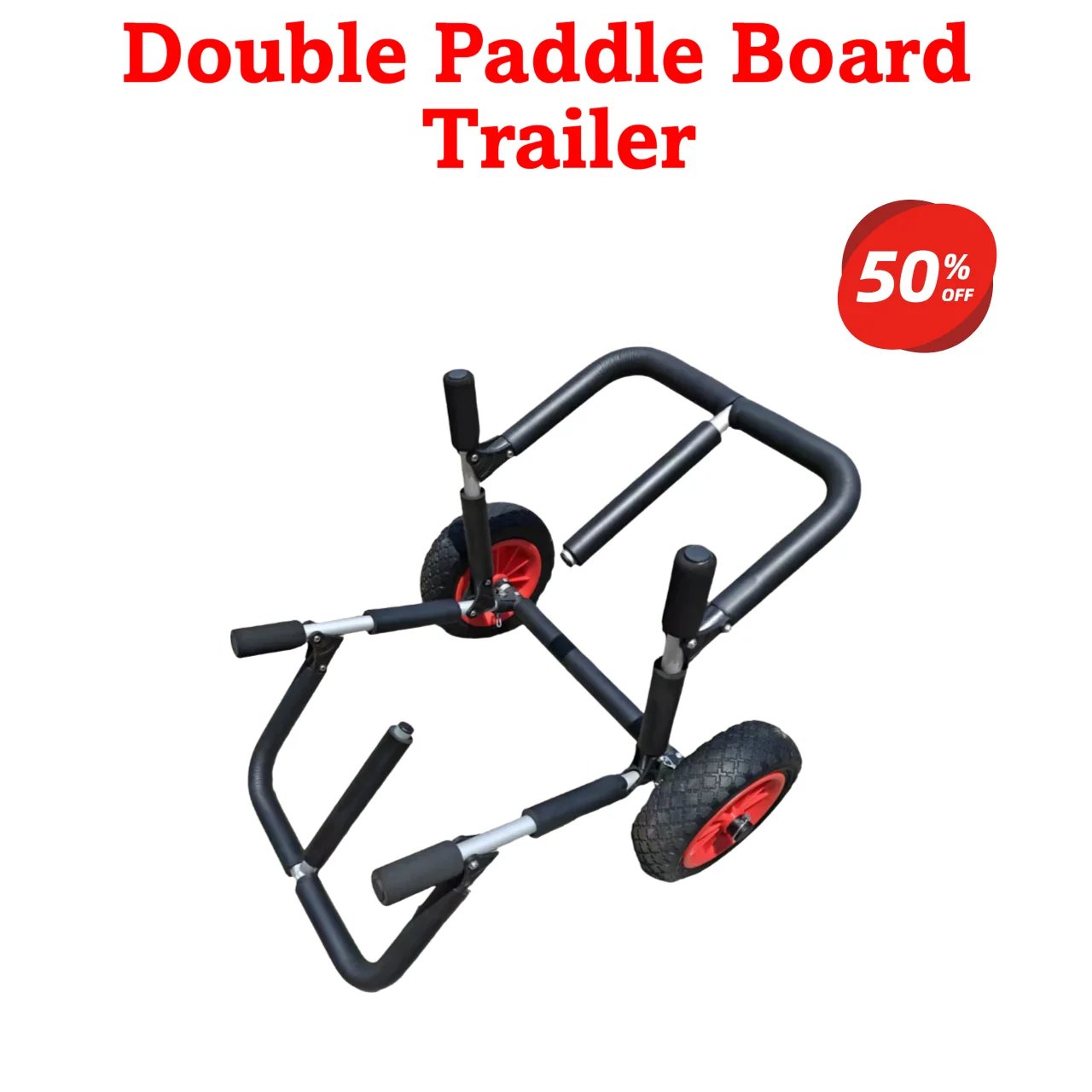 

Dual Paddle Board & Kayak Trolley with Large Tires, Foldable Transport Cart for 2 SUP/Kayak Transportation