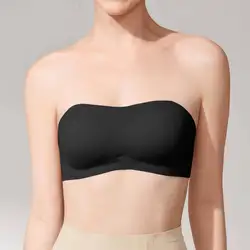 Summer New Strapless Gathering Bra Small Chest Bra Invisible Anti glare, Non marking Bra Non Slip Bra