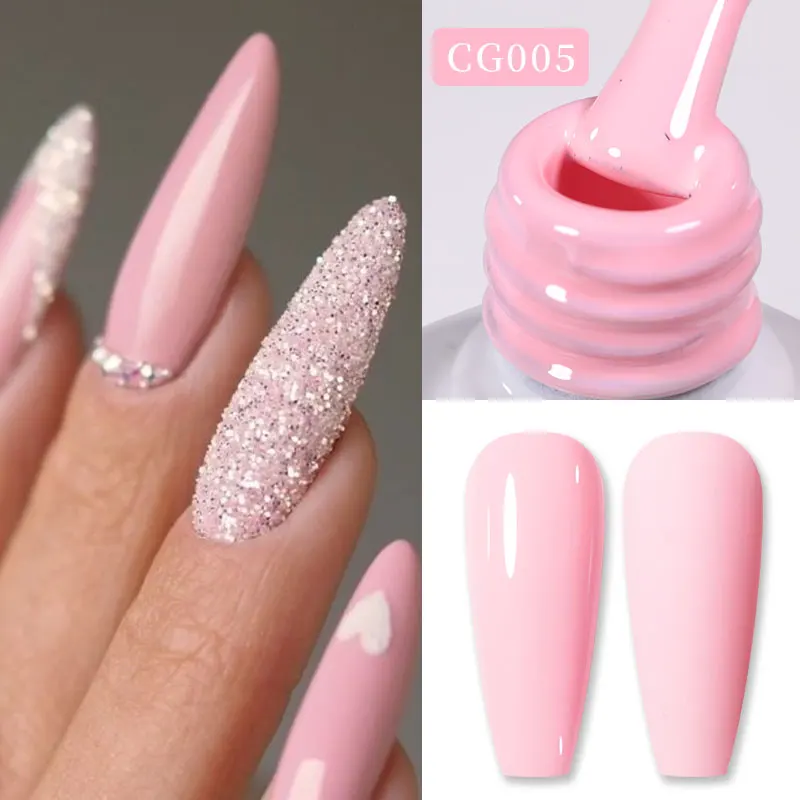 BORN PRETTY Jelly Nude Gel-Nagellack, 10 ml, hellrosa, pfirsichfarben, durchscheinende Farbe, UV-Lichtheilung, Gel-Lack, Nagelkunst, DIY zu Hause