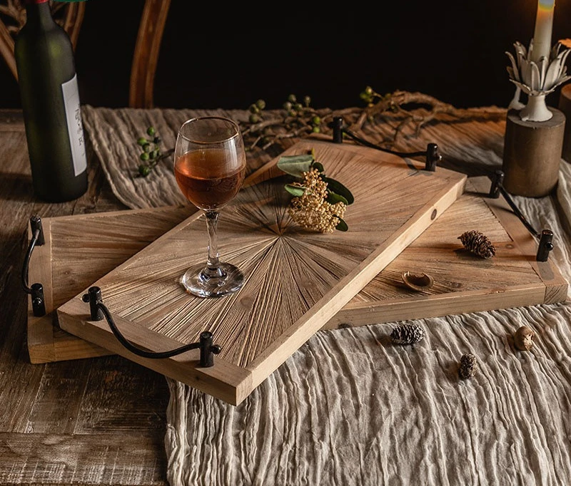 

Log wind old ornaments photography props American retro restaurant fruit plate studio decoration fireplace tray