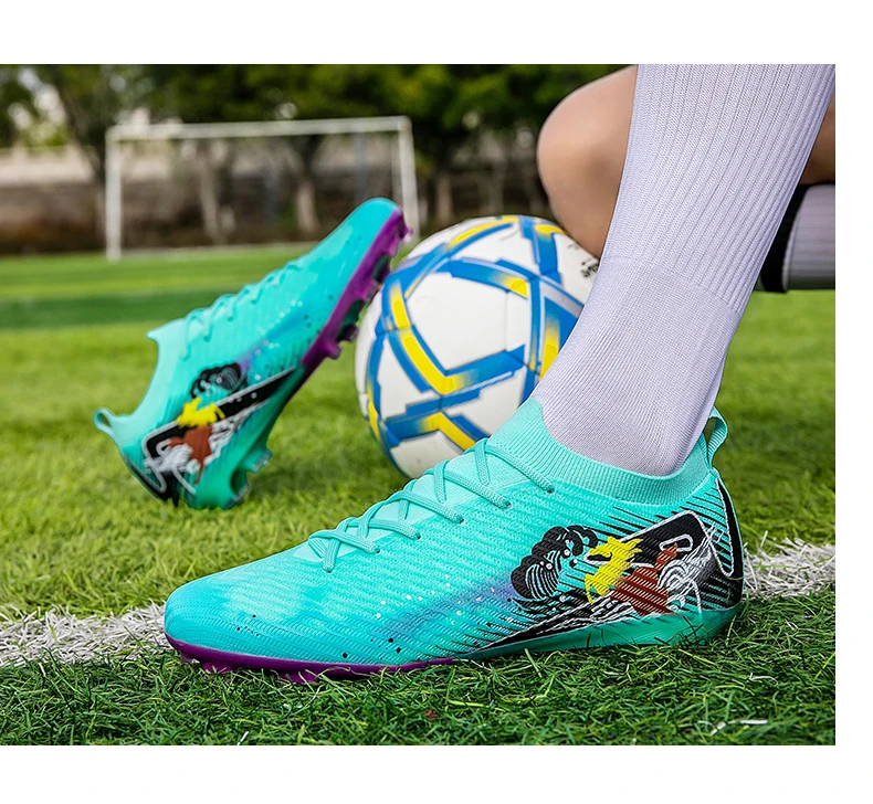 Neue Fußballschuhe für Herren, Trainingsschuhe, Fußballschuhe mit langen Stollen, ultraleichte Fußballschuhe FG, rutschfest, für den Außenbereich, Dropshipping. – Detail 18