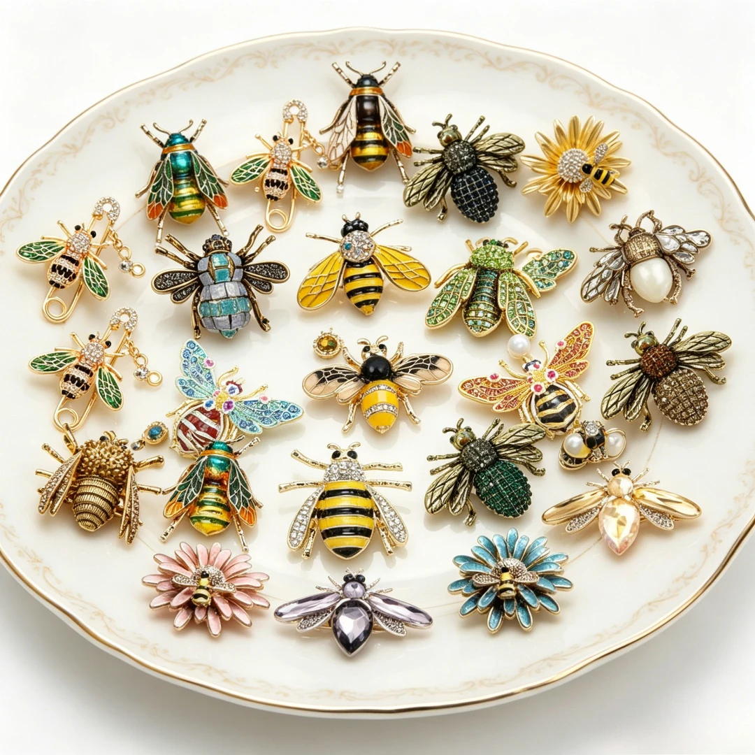 Image of Barocke Luxus-Broschen mit Bienen- und Insektenmotiv für Herren und Damen, Schmuck, Modeaccessoires und Partygeschenke