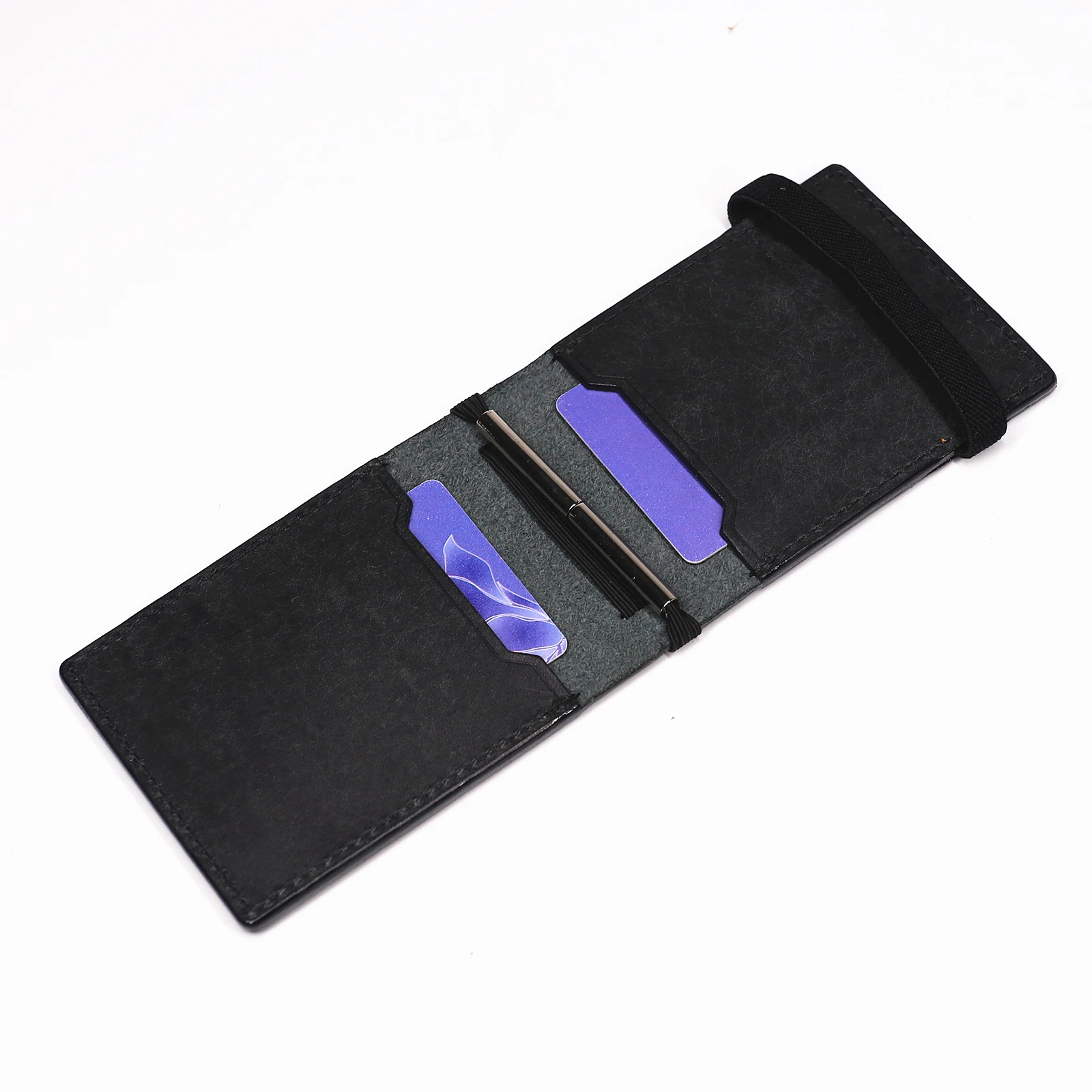 100 % echtes Leder, Geldbörse mit Magnetverschluss, schlanke Bifold-Geldbörse für Herren, Geldscheinklammer-Organizer mit Kartenhalter. – Detail 20