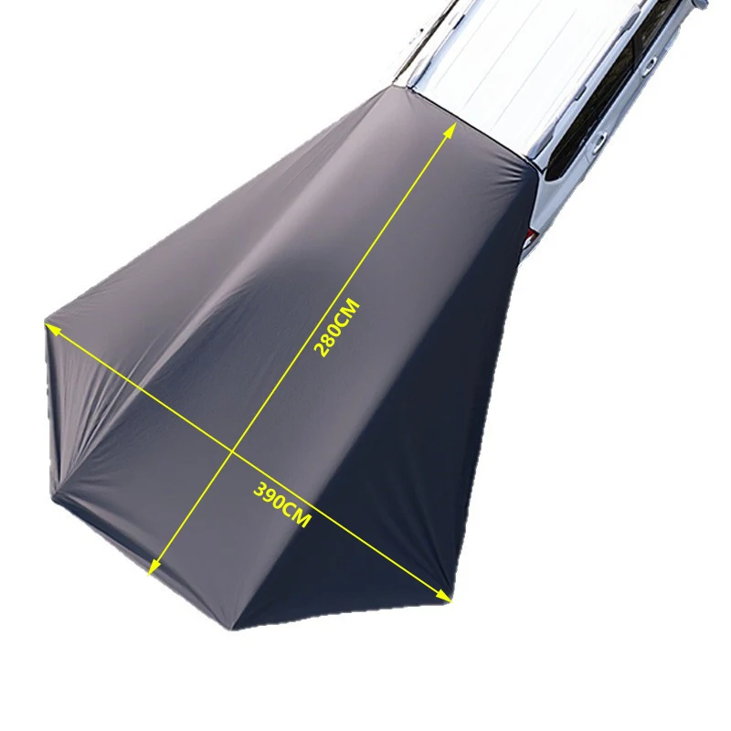 General Bat Wing SUV Side Awning 2.8x3.8m Triple Black-Coated 99% Waterproof Car Shelter for Camping with Mounting Kit