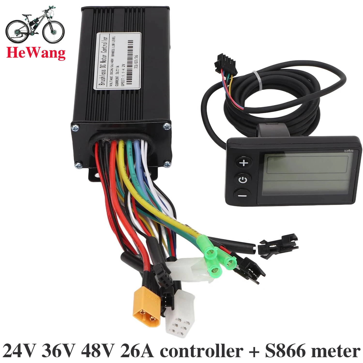 

24V 36V 48V 500W 750W 26A Brushless Motor E-BIKE Controller 3Mode Sine wave Scooter Brushless Controller with S866 Panel Display