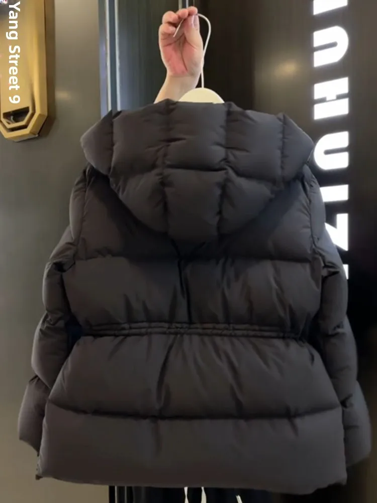 Único sli bla fino ajuste colete feminino inverno thiened puffer jaet coreano sle pão casaco quente commute sle