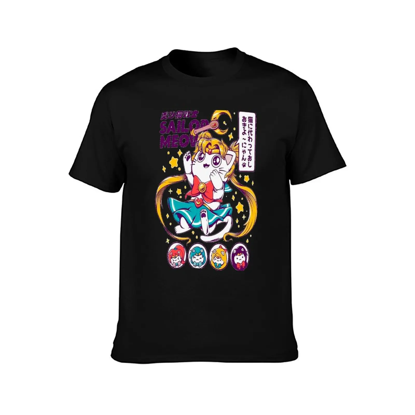 sailor meow T-Shirt Classic Print Short Sleeve Shirt