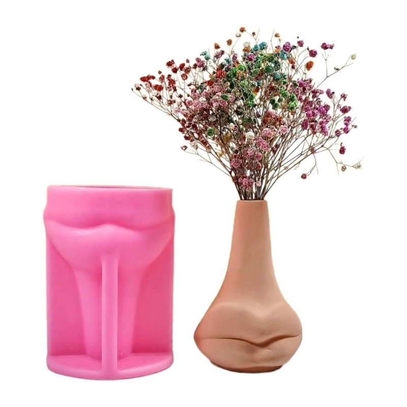 Flowerpot Silicone Molds Pen Holder Epoxy Resin Molds Unique Vase Mould Planter Decoration for DIYs Enthusiast