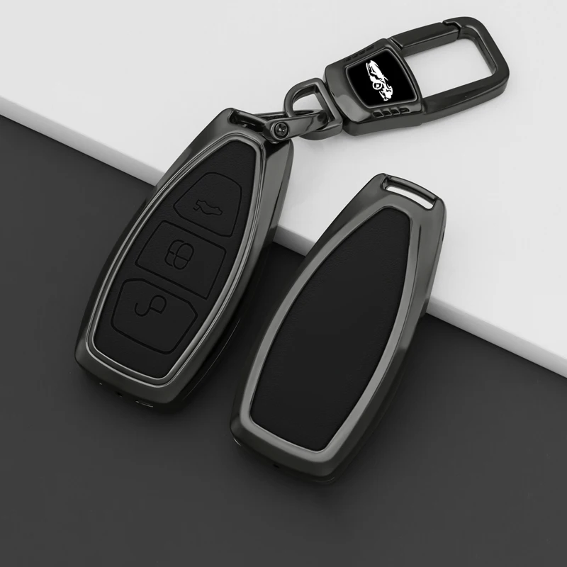 

Zinc Alloy Leather Car Key Case Shell for Ford Focus 3 4 ST Galaxy Fiesta Fusion Kuga Ecosport Mondeo MK3 MK4 Accessories