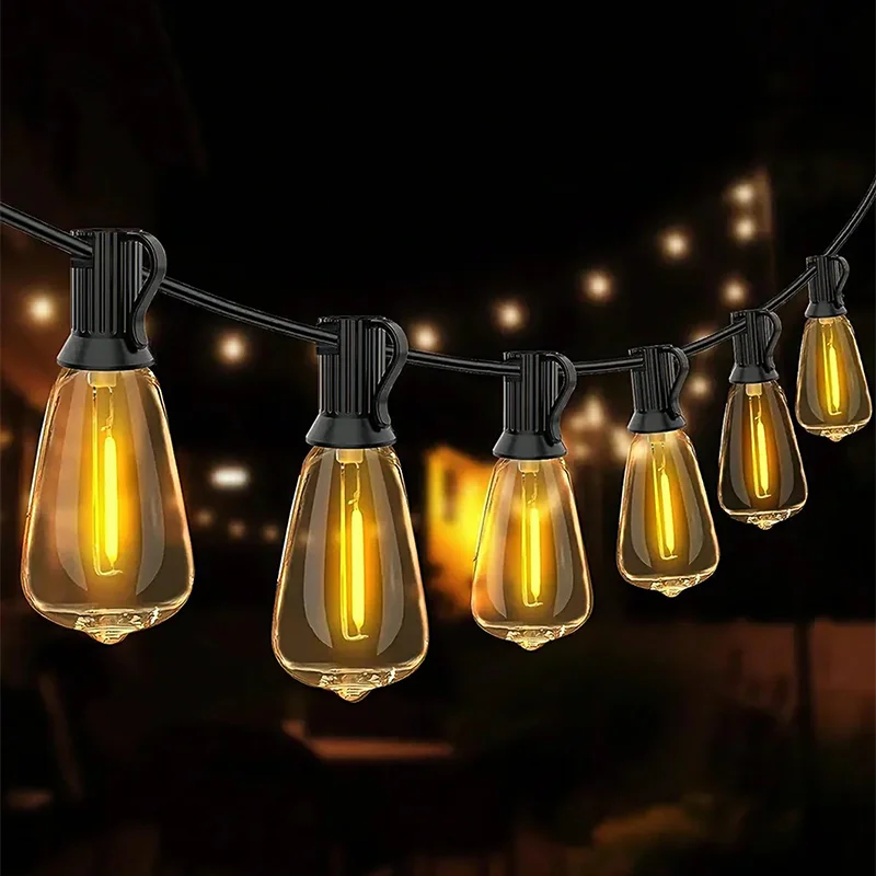 

ST38 гирлянда для улицы, пластиковая светодиодная лампа, подвесная патио, терраса, кемпинг, сад, вечерние украшения, гирлянды