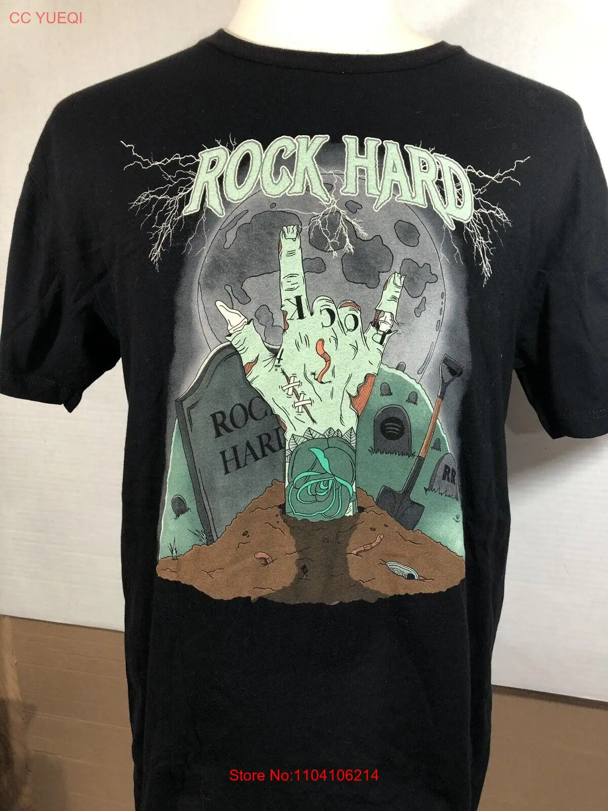 Rock Hard Roadrunner Promo T-Shirt Large Zombie Metal Punk Spotify