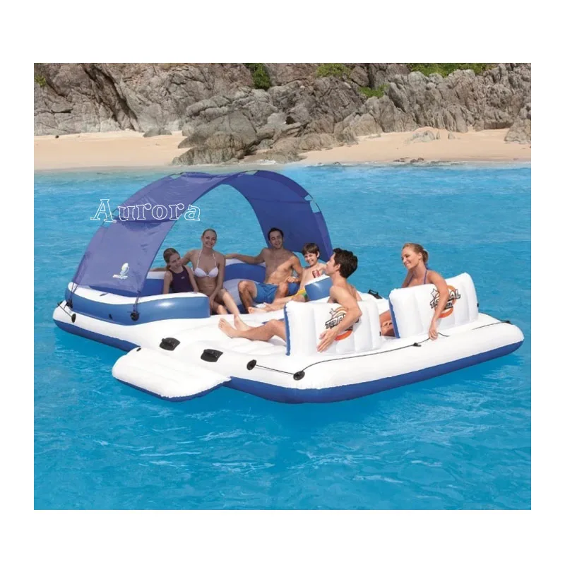 2021 Super large inflatable floating island thickened sunshade inflatable travel ship